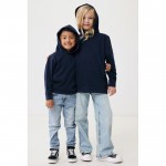 Sudadera infantil de algodón recicladocon capucha 280 g/m2 Iqoniq color azul marino