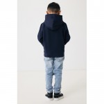 Sudadera infantil de algodón recicladocon capucha 280 g/m2 Iqoniq color azul marino