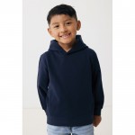 Sudadera infantil de algodón recicladocon capucha 280 g/m2 Iqoniq color azul marino