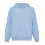 Sudadera infantil de algodón recicladocon capucha 280 g/m2 Iqoniq color azul cian