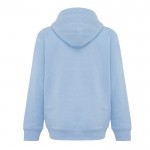 Sudadera infantil de algodón recicladocon capucha 280 g/m2 Iqoniq color azul cian segunda vista