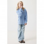 Sudadera infantil de algodón recicladocon capucha 280 g/m2 Iqoniq color azul cian