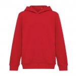 Sudadera infantil de algodón recicladocon capucha 280 g/m2 Iqoniq color rojo