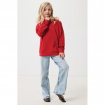 Sudadera infantil de algodón recicladocon capucha 280 g/m2 Iqoniq color rojo