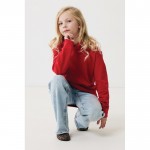 Sudadera infantil de algodón recicladocon capucha 280 g/m2 Iqoniq color rojo