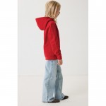Sudadera infantil de algodón recicladocon capucha 280 g/m2 Iqoniq color rojo