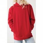 Sudadera infantil de algodón recicladocon capucha 280 g/m2 Iqoniq color rojo