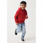 Sudadera infantil de algodón recicladocon capucha 280 g/m2 Iqoniq color rojo