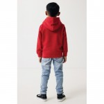 Sudadera infantil de algodón recicladocon capucha 280 g/m2 Iqoniq color rojo