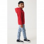 Sudadera infantil de algodón recicladocon capucha 280 g/m2 Iqoniq color rojo