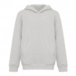 Sudadera infantil de algodón recicladocon capucha 280 g/m2 Iqoniq color gris claro