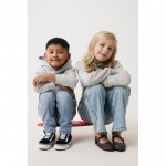 Sudadera infantil de algodón recicladocon capucha 280 g/m2 Iqoniq color gris claro