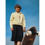 Sudadera infantil de algodón recicladocon capucha 280 g/m2 Iqoniq color amarillo claro