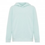 Sudadera infantil de algodón recicladocon capucha 280 g/m2 Iqoniq color verde menta