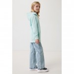 Sudadera infantil de algodón recicladocon capucha 280 g/m2 Iqoniq color verde menta
