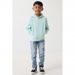 Sudadera infantil de algodón recicladocon capucha 280 g/m2 Iqoniq color verde menta