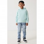 Sudadera infantil de algodón recicladocon capucha 280 g/m2 Iqoniq color verde menta
