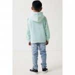 Sudadera infantil de algodón recicladocon capucha 280 g/m2 Iqoniq color verde menta
