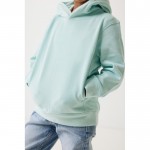 Sudadera infantil de algodón recicladocon capucha 280 g/m2 Iqoniq color verde menta