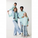 Sudadera infantil de algodón recicladocon capucha 280 g/m2 Iqoniq color verde menta