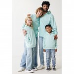 Sudadera infantil de algodón recicladocon capucha 280 g/m2 Iqoniq color verde menta