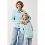 Sudadera infantil de algodón recicladocon capucha 280 g/m2 Iqoniq color verde menta