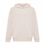 Sudadera infantil de algodón recicladocon capucha 280 g/m2 Iqoniq color rosa claro