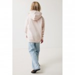 Sudadera infantil de algodón recicladocon capucha 280 g/m2 Iqoniq color rosa claro