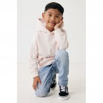 Sudadera infantil de algodón recicladocon capucha 280 g/m2 Iqoniq color rosa claro