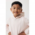 Sudadera infantil de algodón recicladocon capucha 280 g/m2 Iqoniq color rosa claro
