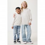 Sudadera infantil de algodón recicladocon capucha 280 g/m2 Iqoniq color blanco roto