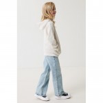 Sudadera infantil de algodón recicladocon capucha 280 g/m2 Iqoniq color blanco roto