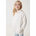 Sudadera infantil de algodón recicladocon capucha 280 g/m2 Iqoniq color blanco roto