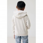 Sudadera infantil de algodón recicladocon capucha 280 g/m2 Iqoniq color blanco roto