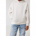 Sudadera infantil de algodón recicladocon capucha 280 g/m2 Iqoniq color blanco roto