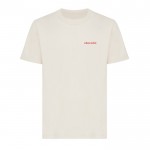 Camiseta unisex de algodón reciclado slim fit 160 g/m2 Iqoniq color natural vista con logo
