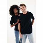 Camiseta de algodón reciclado unisex modern fit 220 g/m2 IQONIQ Nikko color negro