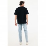 Camiseta de algodón reciclado unisex modern fit 220 g/m2 IQONIQ Nikko color negro