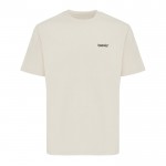 Camiseta de algodón reciclado unisex modern fit 220 g/m2 IQONIQ Nikko color beige vista con logo