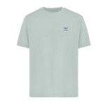 Camiseta de algodón reciclado unisex modern fit 220 g/m2 IQONIQ Nikko color verde oliva vista con logo