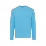 Sudadera cuello redondo de algodón eco 340 g/m2 Iqoniq Zion color azul cian