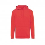 Sudadera de algodón reciclado y orgánico 340 g/m2 Iqoniq Jasper color rojo