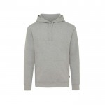 Sudadera suave sin teñir de algodón eco 340 g/m2 Iqoniq Torres color gris claro jaspeado