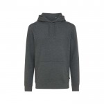 Sudadera suave sin teñir de algodón eco 340 g/m2 Iqoniq Torres color gris jaspeado