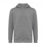 Sudadera unisex de algodón reciclado slim fit 280 g/m2 Iqoniq color gris topo