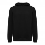 Sudadera unisex con capucha de algodón reciclado 280 g/m2 Iqoniq color negro