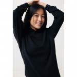 Sudadera unisex con capucha de algodón reciclado 280 g/m2 Iqoniq color negro