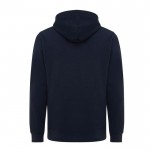 Sudadera unisex con capucha de algodón reciclado 280 g/m2 Iqoniq color azul marino segunda vista