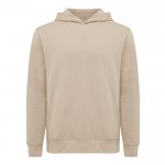 Sudadera unisex con capucha de algodón reciclado 280 g/m2 Iqoniq color marrón claro