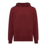 Sudadera unisex con capucha de algodón reciclado 280 g/m2 Iqoniq color burdeos